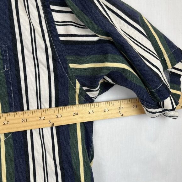 Vintage 90s Tommy Hilfiger Men's Shirt XL SS Button Up Crest Stripes Preppy Logo - Picture 5 of 12